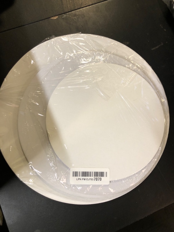 Photo 1 of PHOENIX Round Canvas Painting Boards - 8 10 12 Inch/ 3 Pack Each - 9 PK Circle Canvas Boards for Painting - 100% Cotton Flat Triple Primed Blank Canvas for Oil, Acrylic Painting & Crafts