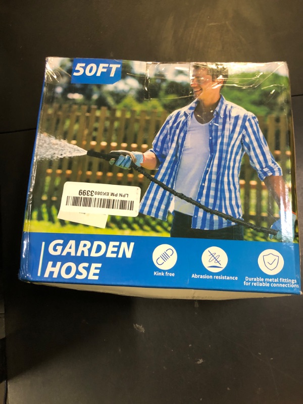 Photo 1 of Toolasin Garden Hose 50ft, Non-Expanding, Lightweight, Leak-Proof Metal interface, No-Knots, Portable, Wear-Resistant, Sturdy, Flexible, 3/4GHT, Water Hose for Yard, Garden