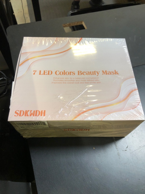 Photo 1 of SDKWDH Red Light Therapy Mask for Face, Led Face Mask Light Therapy, 7 Colors LED Facial Skin Care at Home, Gold