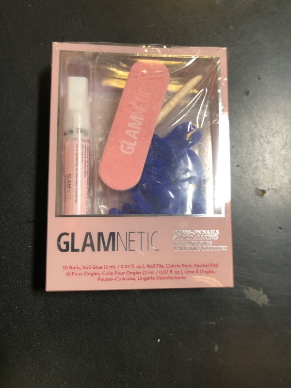 Photo 1 of Glamnetic Press On Nails - Cobalt Blue | Opaque Bright Vibrant Blue Short Almond Fake Nails, Reusable | 15 Sizes - 30 Nail Kit
