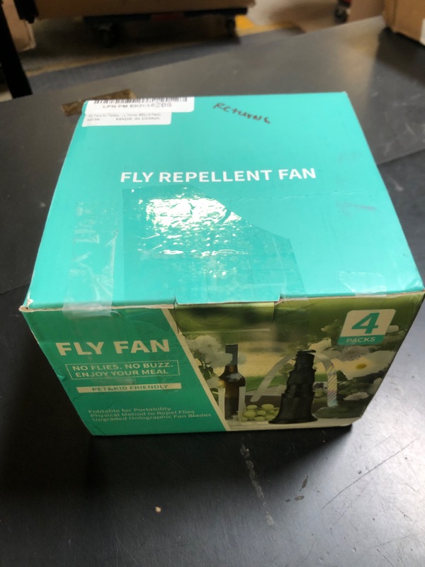 Photo 1 of AMIAEDU Fly Fans for Tables, Fly Fan Outdoor Indoor Keep Flies Away, Table Top Spinner with Holographic Blades, Flies Deterrent for Picnic, Restaurant, Party, Home, BBQ (4 Pack) (Classic)