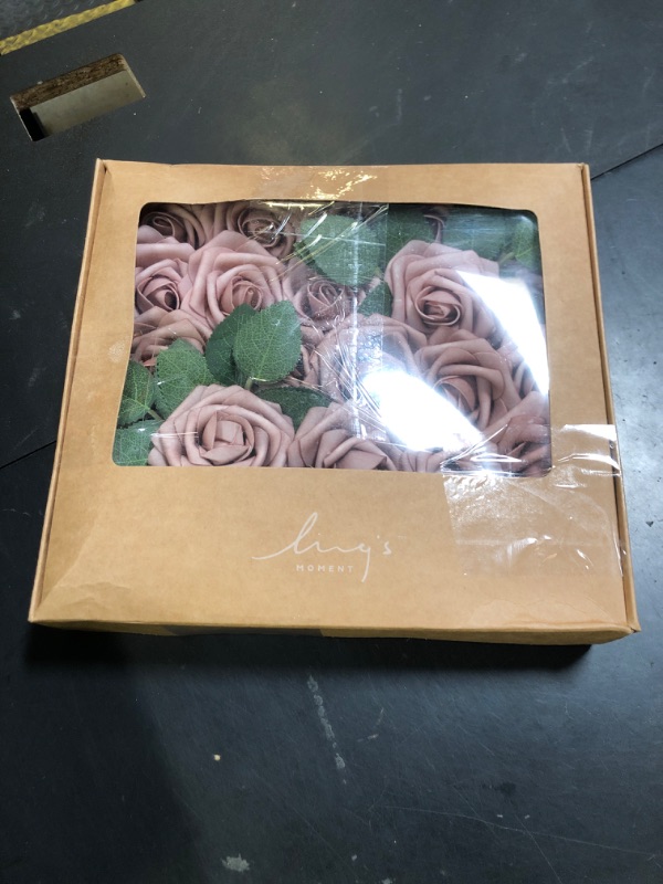 Photo 1 of Ling's Moment Artificial Flowers 25Pcs Shabby Blush Roses Decor w/Stems,3" Real Touch DIY Foam Floral for Wedding Bouquet/Centerpieces, Outdoors Party Backdrop, Room/Table, and Garden/Pot Decorations