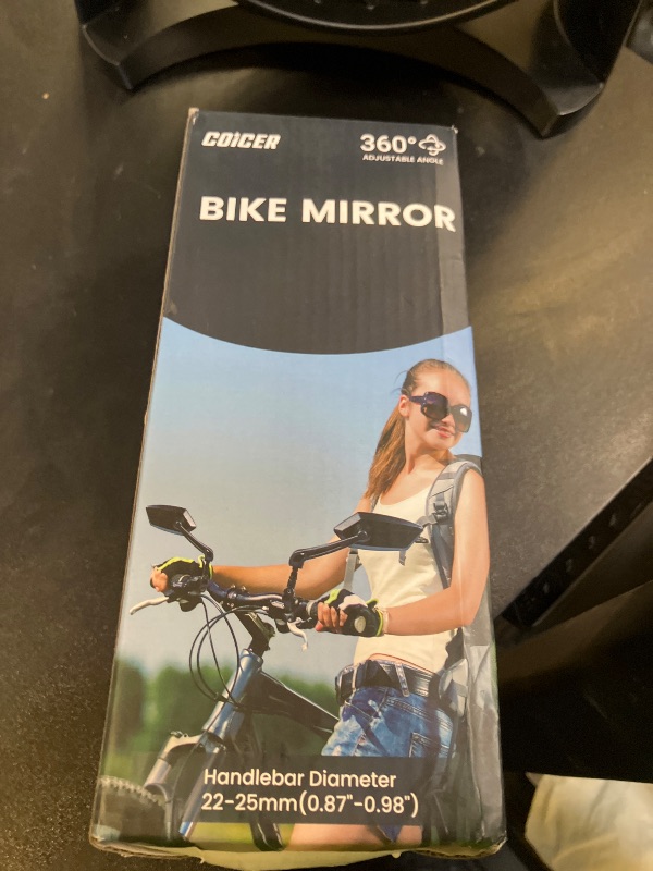 Photo 1 of 2pcs Bike Mirror Handlebar Mount 360° Adjustable, Wide Rear View Mirror Bicycle Mirrors for Handlebars with Scratch Resistant Glass, Bike Rear View Mirror for Scooter, Motorcycle, Bike Accessory