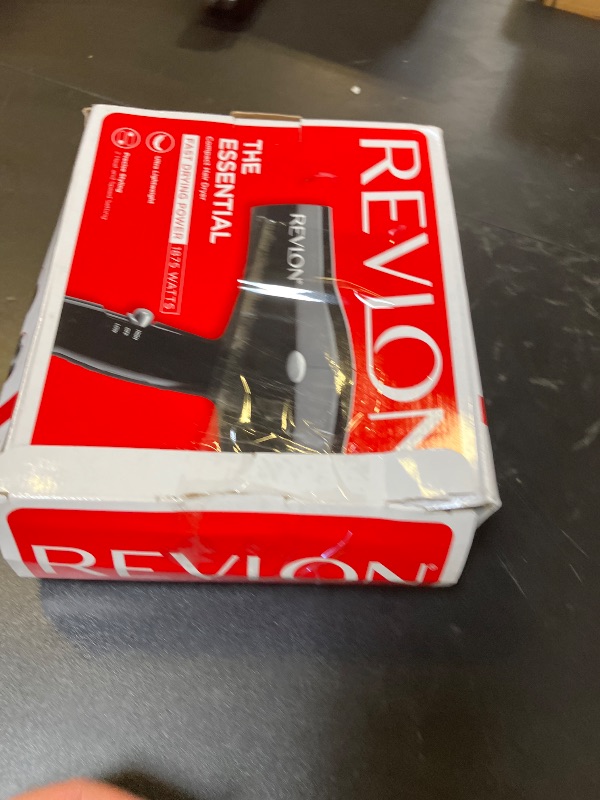 Photo 1 of REVLON Travel Hair Dryer | Salon-Style Blowouts, Lightweight Design, 1875 Watts for Fast Drying with 2 Heat & Speed Settings for Drying and Styling Flexibility (Black)