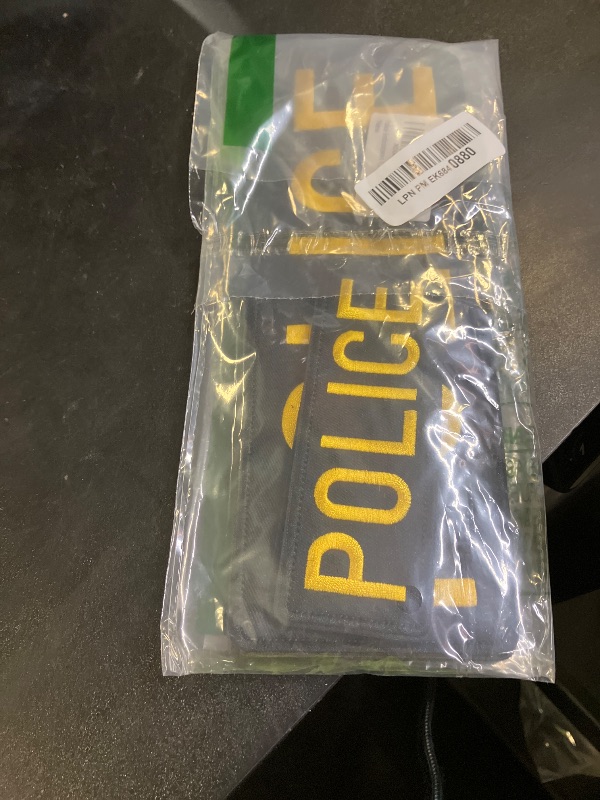 Photo 1 of Police Embroidered Patches are Durable, for Uniforms, Vests, Jackets, Carriers, Hats. Two Sizes: Small and Large.(Police, Yellow)