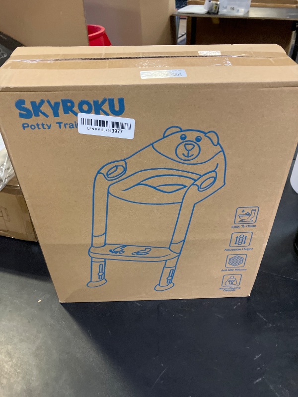 Photo 1 of Potty Training Seat with Step Stool Ladder, SKYROKU Potty Training Toilet for Kids Boys Girls Toddlers - Comfortable Safe Potty Seat with Anti-Slip Pads Ladder Grey