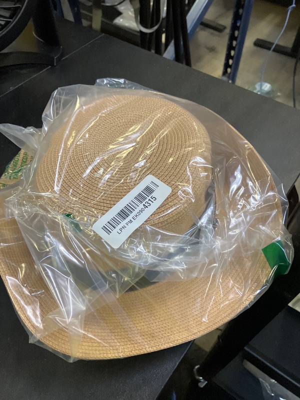 Photo 1 of Zylioo Small Size Straw Boater Hats,Wide Brim Sun Hats for Little Heads,Adjustable Beach Travel Hats with Strap Khaki