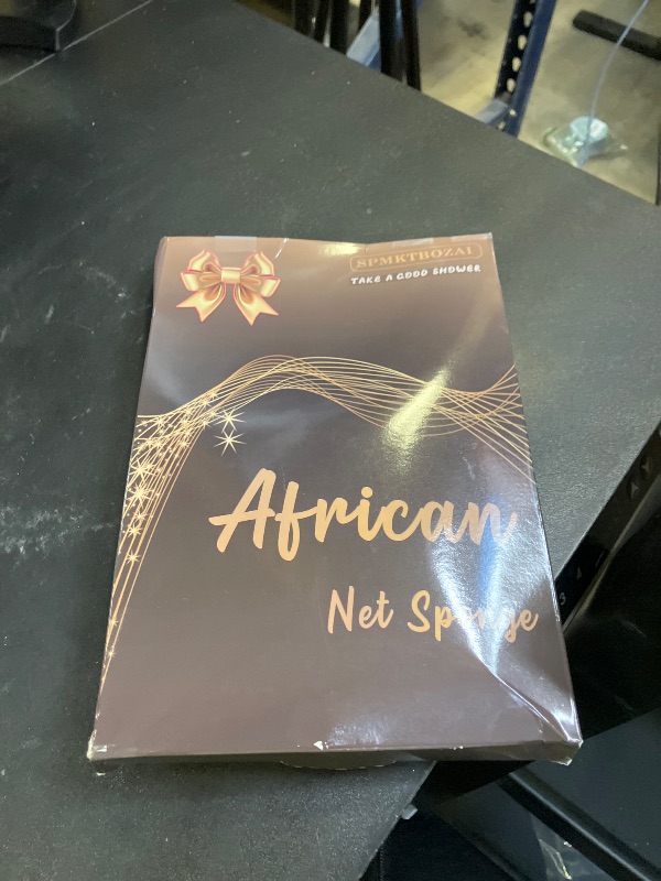 Photo 1 of SPMKTBOZAI African Net Sponge Authentic, African Exfoliating Sponge Real African Net Black Owned, African Bath Sponge Back Scrubber, Body Exfoliator Shower Bath Accessories (Black)