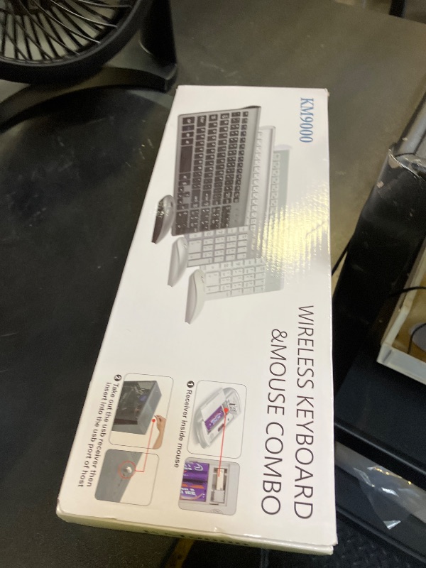 Photo 1 of Wireless Keyboard and Mouse Ultra Slim Combo, TopMate 2.4G Silent Compact USB 2400DPI Mouse and Scissor Switch Keyboard Set with Cover, 2 AA & 2 AAA Batteries,for PC/Laptop/Windows/Mac-Rose Gold White