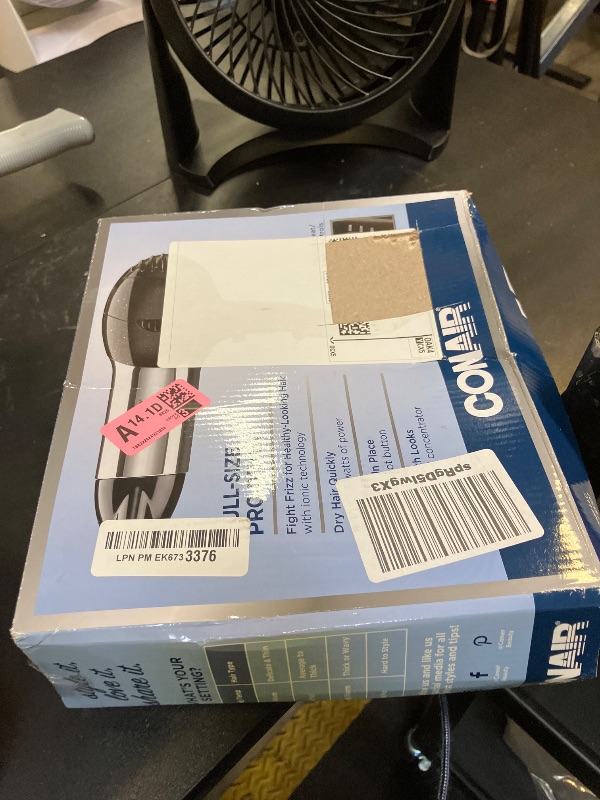 Photo 1 of Conair Hair Dryer, 1875W Full Size Hair Dryer with Ionic Conditioning, Blow Dryer