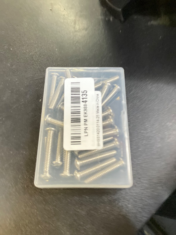 Photo 1 of 1/4-20 x 1-1/4" Button Head Socket Cap Bolts Screws, 18-8 Stainless Steel, Bright Finish, Full Thread, Allen Hex Drive, 25 PCS
