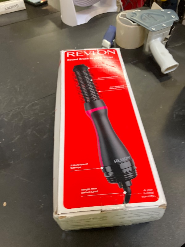 Photo 1 of REVLON One-Step Hair Dryer and Styler - Root Booster Round Brush for Styling, Dryer Brush for Fast and Easy Salon-Quality Blowout, More Shine and Less Frizz (1-1/2 in)