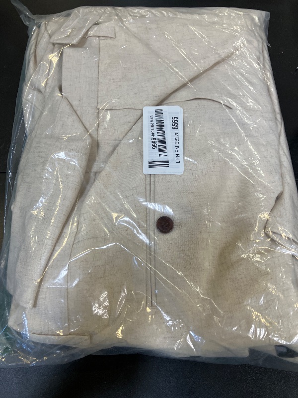 Photo 1 of Aowdoy 2 Piece Linen Suits for Men Slim Fit Casual Summer Beach Wedding Dress Tux Prom Suit Blazer Jacket and Pants Champagne L