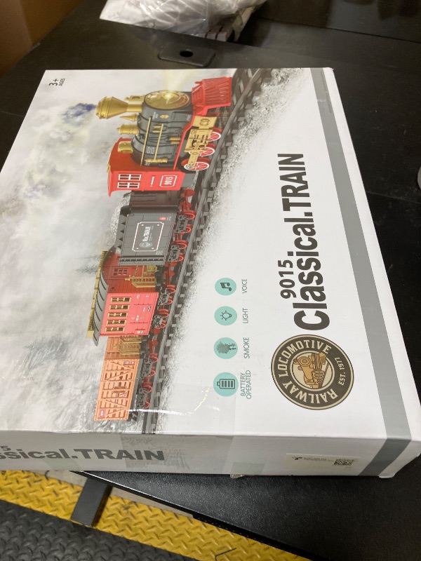 Photo 1 of Hot Bee Train Set - Train Toys for Boys with Smokes, Lights and Sound, Toy Train Set for Under Christmas Tree, Toddler Model Trains for 3 4 5 6 7 8+ Years Old Kids Christmas Toys Gifts