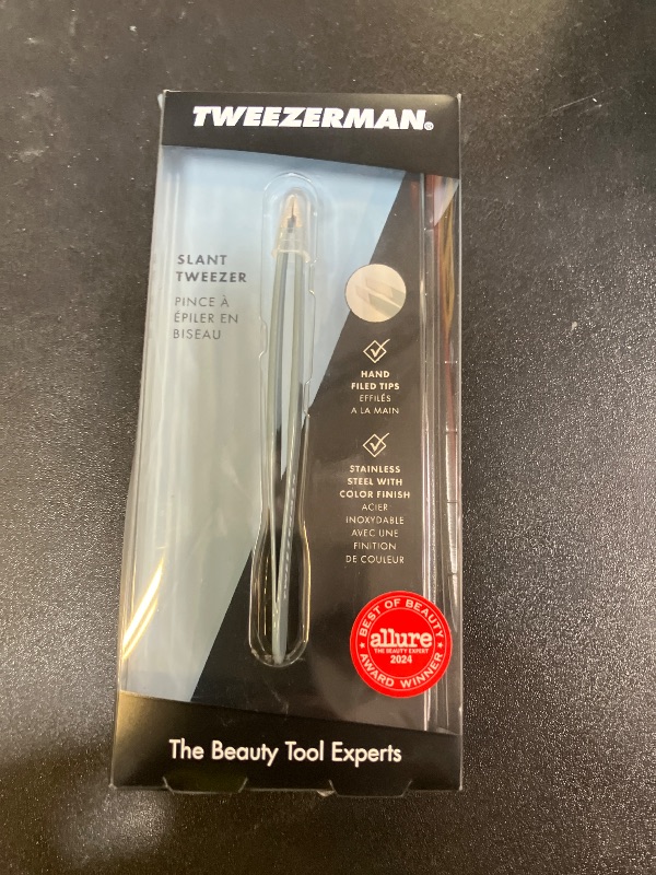 Photo 1 of Tweezerman Exclusive Mist Blue Slant Tweezer - Hair Removal Tweezers, Stainless Steel