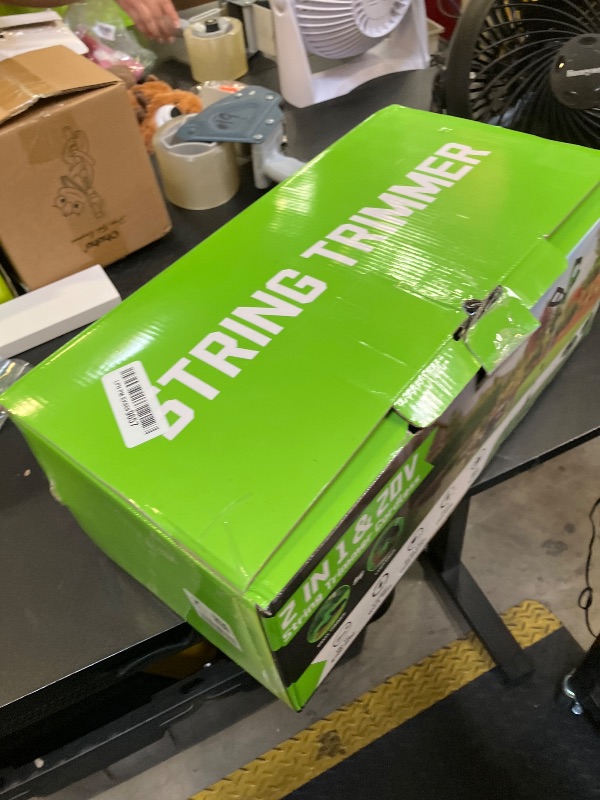 Photo 1 of VARSK 20V String Trimmer Cordless, 12 Inch 2 in 1 Trimmer and Edger, Automatic Line Feed, Includes 2 X 2.0Ah Batteries/1 X Fast Charger/6 X Spare Spools, for Lawn, Garden, etc, Green