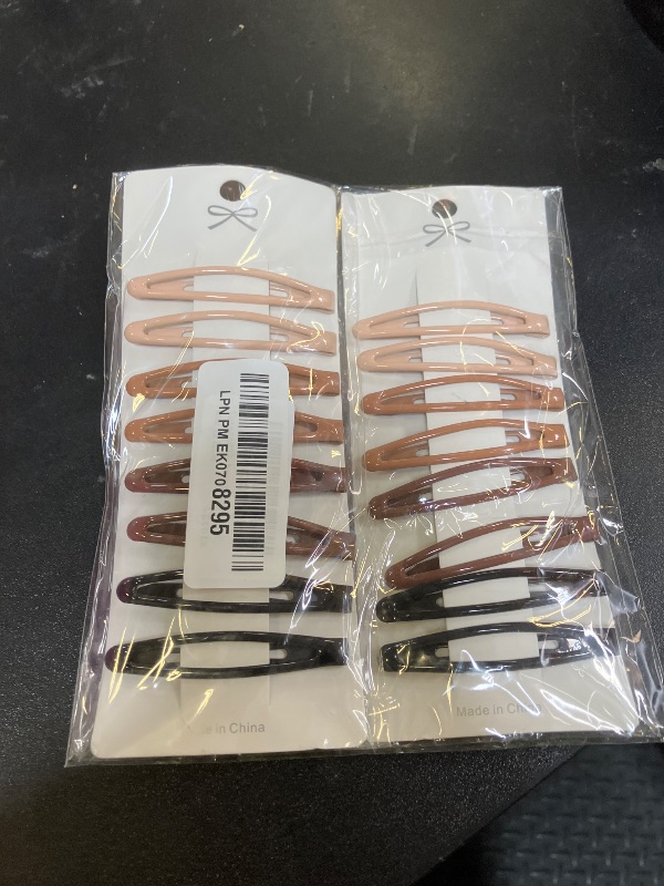 Photo 1 of Cptots 16 PCS Snap Hair Clips Metal Barrettes for Women Non Slip Barrettes for Thick and Thin Fine Hair,Bright Black Brown Beige,2.36 x 0.43 Inches.
