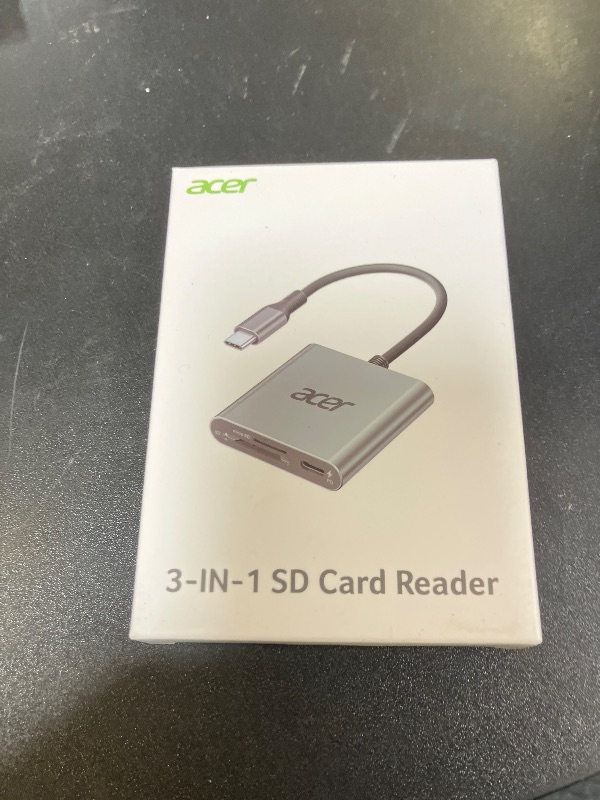 Photo 1 of Acer SD 4.0 Card Reader, UHS-II Micro SD Reader USB C, Dual Slot Type C Memory Card Adapter with 100W PD Port for MicroSD SDXC SDHC UHS-II & UHS-I for iPhone 15/16, Laptop, MacBook(Grey)