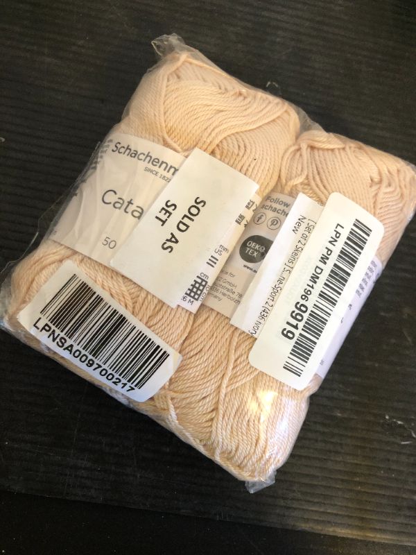 Photo 1 of [ Set of 2 Skeins ] SMC Catania Originals 100% Mercerized Cotton Yarn, Total 3.52 Oz. Each 1.76 Oz (50g) / 136 Yrds (125 m) Amigurumi Yarn Fine-Sport 2 (436 Ivory)
