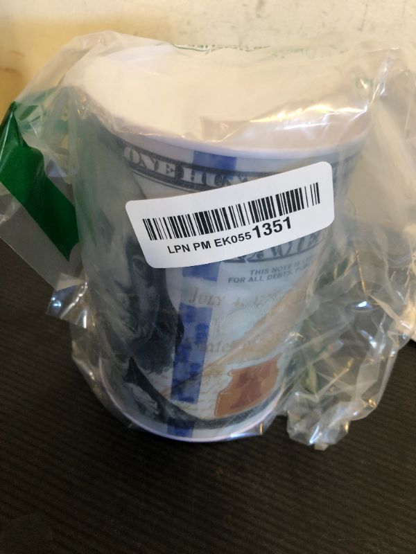 Photo 1 of $100 Dollar Bill Piggy Bank 5 7/8" Tall Coin Saving Money Currency Benjamin Franklin Tin Can Banknote Jar (1 Pack, 5 7/8" X 4")