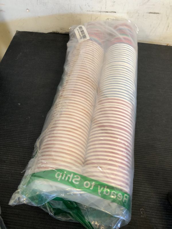 Photo 1 of 100 Pack Fiesta Paper Cups Mexican Serape Disposable Beverage Cups Cinco De Mayo Party Decorations for Mexican Fiesta Birthday Party Supplies