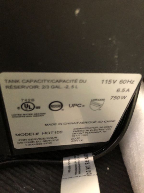 Photo 1 of InSinkErator Instant Hot Water Tank, 2/3 Gallon Stainless Steel Tank, HWT-00