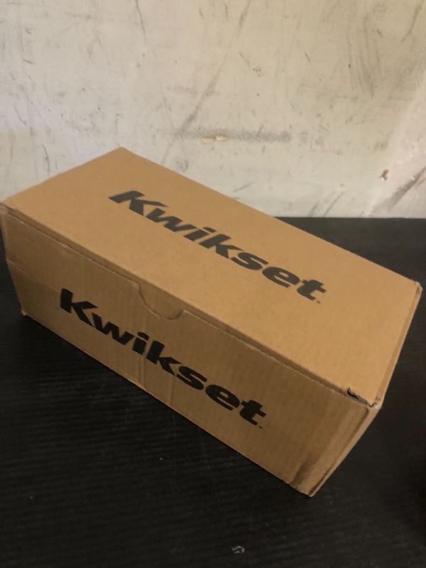 Photo 1 of Kwikset Pismo Entry Door Knob with Lock and Key, Secure Keyed Handle Exterior, Front Entrance and Bedroom, Matte Black, Pick Resistant SmartKey Rekey Security and Microban, Square Rose