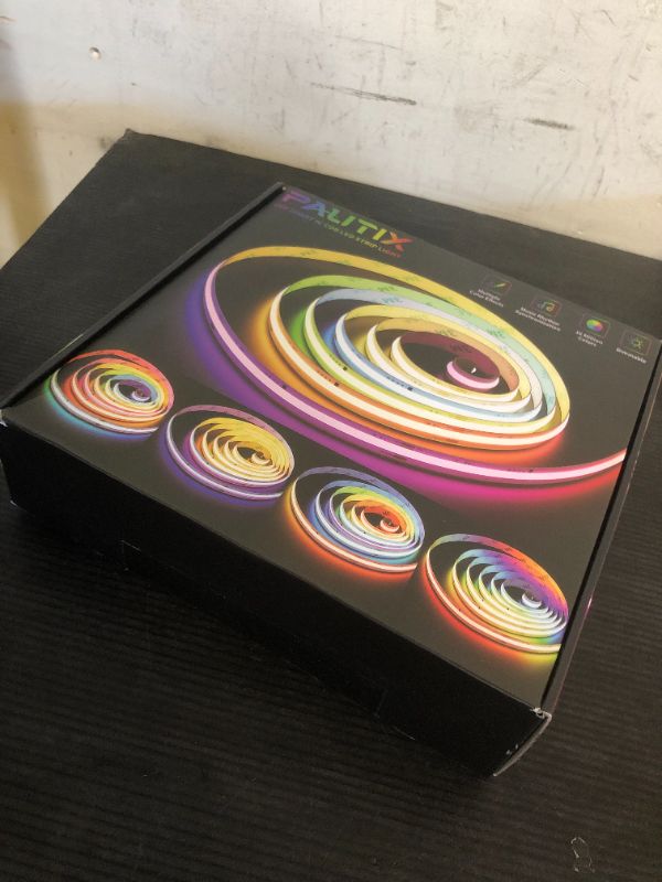 Photo 1 of PAUTIX RGB Smart IC COB LED Strip Light Addressable 32.8ft/10m,UL-Listed 24V Color Flowing Strip Light Multicolor Flexible Tape Lights with APP Control/Music Mode,for TV,Bedroom,Party DIY Decoration
