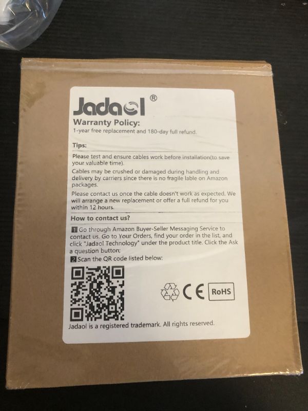 Photo 1 of Jadaol Cat 6 Ethernet Cable 75 ft, Outdoor & Indoor 10Gbps Support Cat8 Cat7 Network, Flat RJ45 Internet LAN Computer Patch Cable for Router, Modem, Switch, Gaming Consoles, Streaming Devices, White
