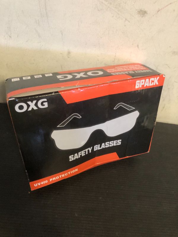 Photo 1 of OXG 6 Pack Anti-Fog Safety Glasses, ANSI Z87 Impact & Scratch Resistant Protective Eyewear for Work, Lab, Construction (Clear)
