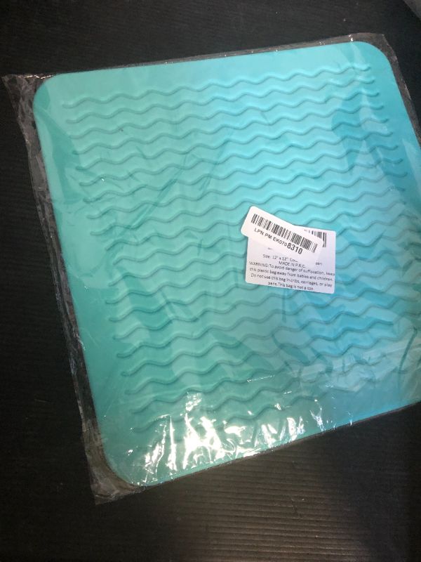 Photo 1 of ZLR Silicone Dish Drying Mat for Kitchen Counter, Eco-Friendly Fast Dry Dish Mat, Easy Clean Multi Usage Drying Matt, Heat Resistant Trivet, 12" x 12" Middle, Mint Green