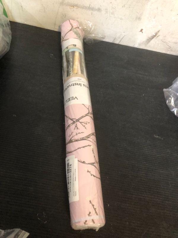 Photo 1 of VEELIKE Vintage Cherry Blossom Floral Peel and Stick Wallpaper Pink Chinoiserie Bird Wallpaper for Bedroom Living Room 17.7''x118'' Removable Renter Friendly Pink Contact Paper for Cabinets Drawers