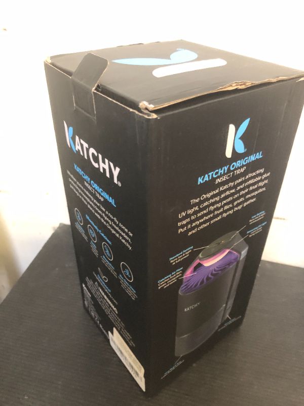 Photo 1 of Katchy Indoor Insect Trap - Catcher & Killer for Mosquitos, Gnats, Moths, Fruit Flies - Non-Zapper Traps for Inside Your Home - Catch Insects Indoors with Suction, Bug Light & Sticky Glue (Black)