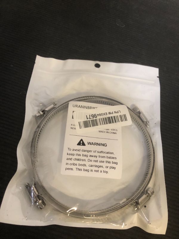 Photo 1 of 4 Pack 4 Inch Hose Clamps, 304 Stainless Steel Quick-Screw Dryer Vent Clamp, Adjustable 3.5? to 4.5? Worm Gear Hose Clamps for Automotive, Dust Collection