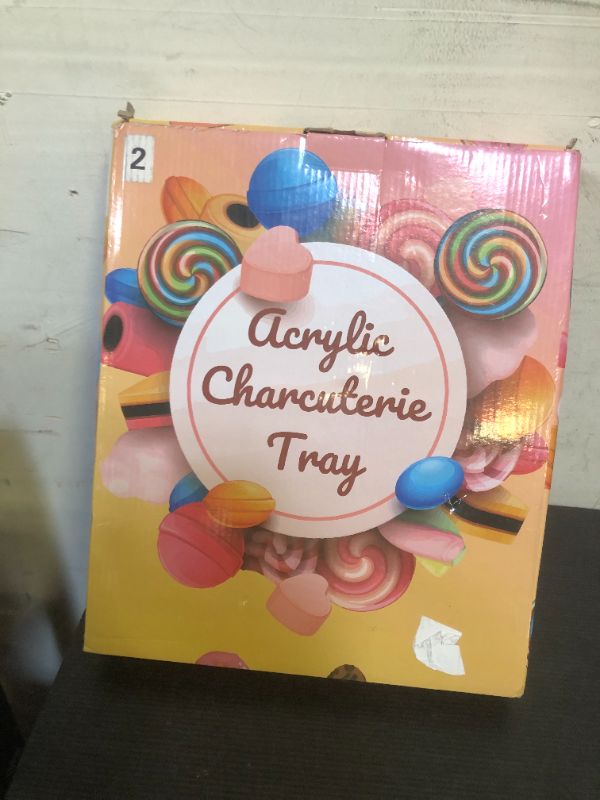 Photo 1 of 13.8" Extra Large Acrylic Number Charcuterie Board Box, Reusable Fillable Number Cake Candy Dish Display Serving Tray for Birthday Anniversary Party Decoration (2)