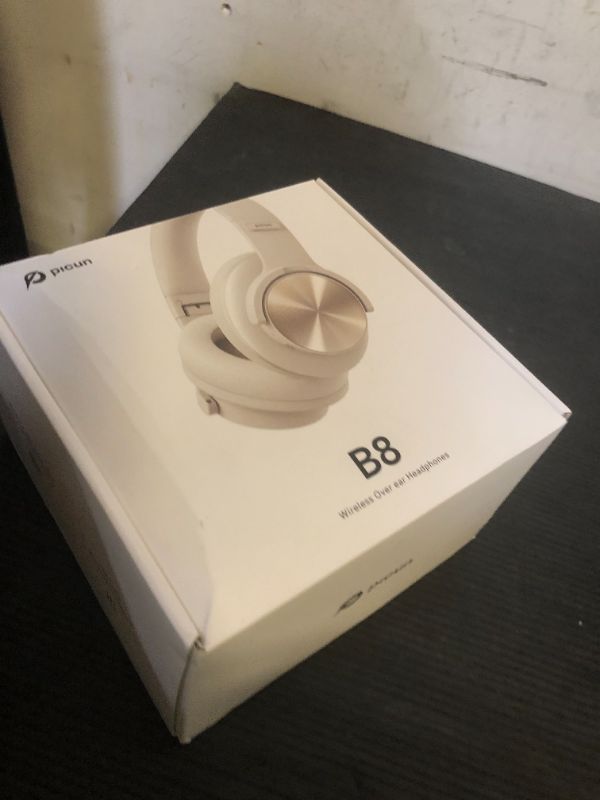 Photo 1 of Picun B8 Bluetooth Headphones, 120H Playtime Headphone Wireless Bluetooth with 3 EQ Modes, Low Latency, Hands-Free Calls, Over Ear Headphones for Travel Home Office Cellphone PC Khaki White