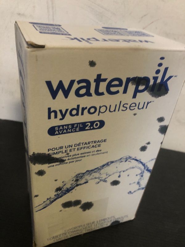 Photo 1 of Waterpik Cordless Advanced 2.0 Water Flosser For Teeth, Gums, Braces, Dental Care With Travel Bag and 4 Tips, ADA Accepted, Rechargeable, Portable, and Waterproof, White WP-580, Packaging May Vary
