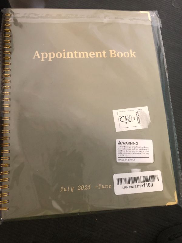 Photo 1 of Appointment Book/Planner 2025-2026 - Daily Hourly Schedule Planner from 7am - 10 pm, Weekly & Monthly Hourly Appointment Book Calendar from July 2025 - June 2026, 9" x 11"-Green