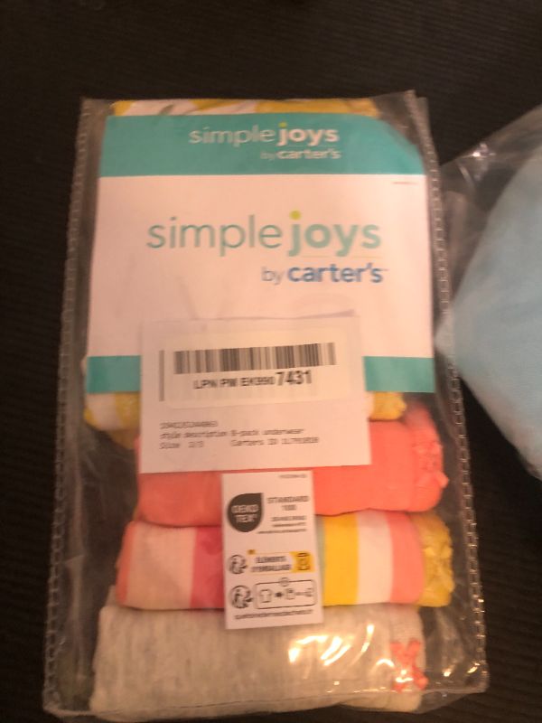 Photo 1 of Simple Joys by Carter's Girls' 8-Pack Underwear, Grey/Pink/Fruit/Stripe, 2-3T