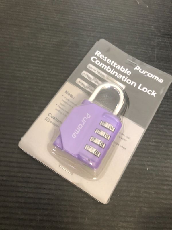 Photo 1 of Puroma 1 Pack Combination Lock for Locker 4 Digit Outdoor Waterproof Padlock for School, Gym, Sports, Fence, Toolbox, Gate, Case, Outdoor, Hasp Storage (Purple)