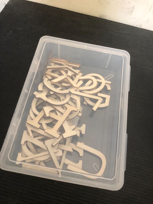 Photo 1 of Morcheiong 104 Pcs 2" Wooden Letters Unfinished Wood Alphabet with 12 Pcs Multicolor Pens for DIY Crafts, Home Decor, Wall, Arts Painting
