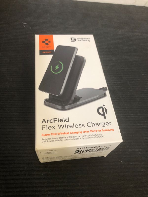 Photo 1 of Spigen [Designed for Samsung] Qi Flex True 15W Super Fast Wireless Charger Stand & Pad for Samsung Galaxy S25 Ultra S25 Plus S25 S24 Plus Ultra S23 Z Fold Flip 5 4 S22 and More [No Adapter Included]