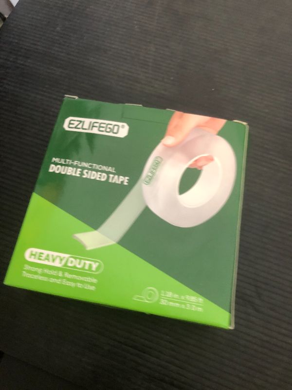 Photo 1 of EZlifego Double Sided Tape Heavy Duty, Nano Double Sided Adhesive Tape, Clear Mounting Tape Picture Hanging Adhesive Strips (9.85FT)