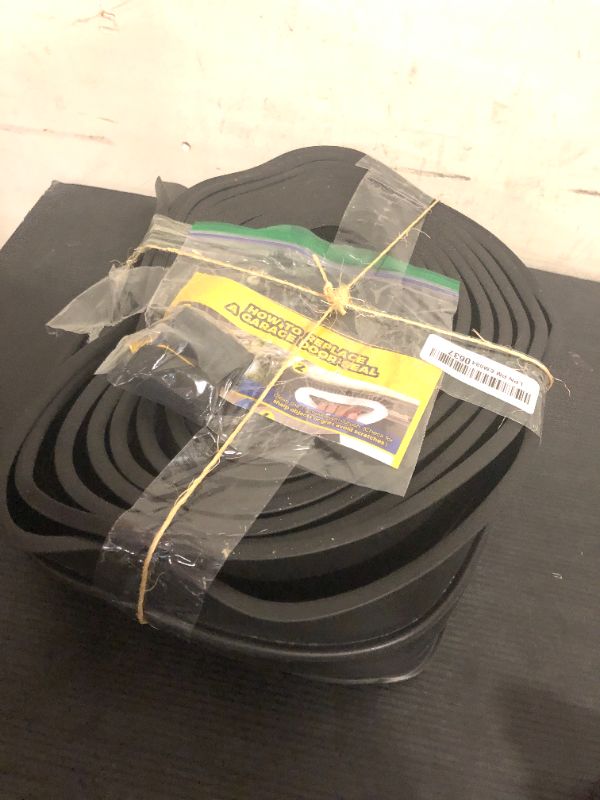 Photo 1 of Holikme Garage Door Seals Bottom Rubber,Weather Stripping Kit Seal Strip Replacement, 5/16 Inch T-End, 3.74 Inch Width (22Ft, Black)