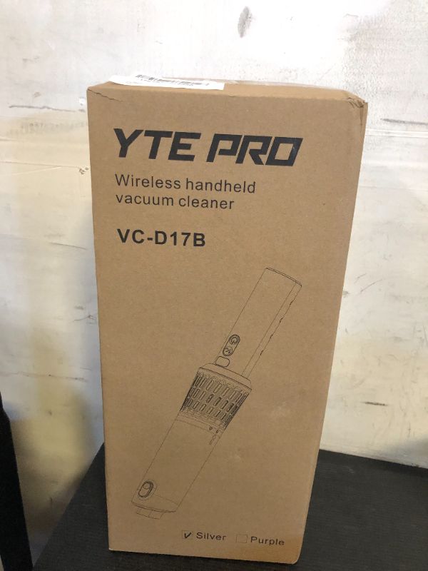 Photo 1 of YTE PRO Handheld Vacuum Cordless 25000Pa Car Vacuum 3-in-1 Handheld Vacuum, Includes Smart Display and Charging Base Hand Vac Cordless Rechargeable One-Touch Empty for Home/Pet/Car (Silver)