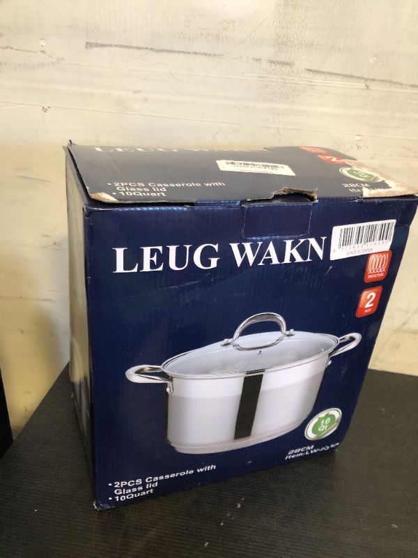 Photo 1 of LEUGWAKN Stainless Steel Stock pot-10 Quart pot-Stockpots with Lid -Soup Pot-Induction Pot-Cookware-Cooking Pot-crock pot
