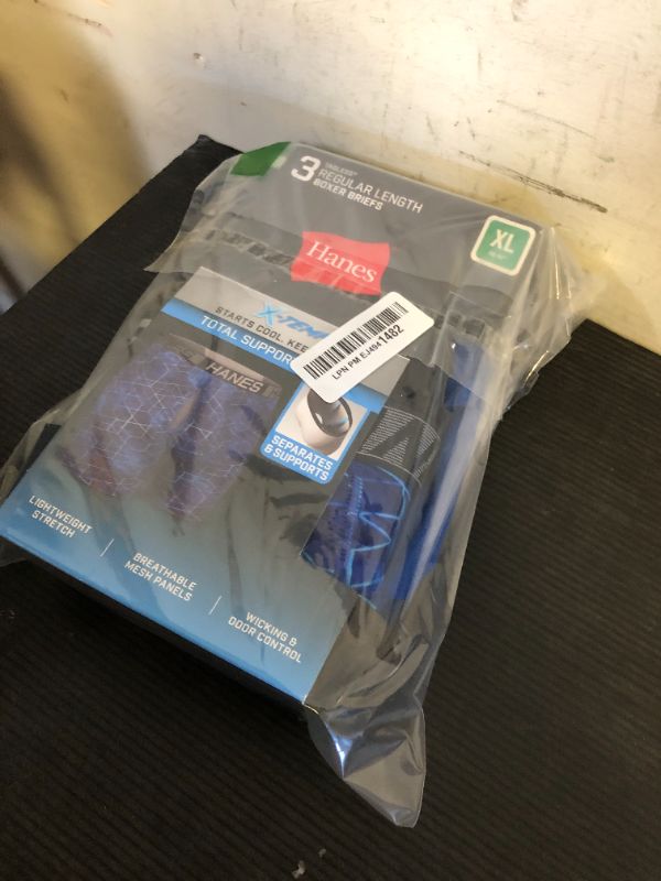 Photo 1 of Hanes Men's X-Temp Total Support Pouch Boxer Brief, Anti-Chafing, Moisture-Wicking Underwear, Multi-Pack, Blue/Black, X-Large