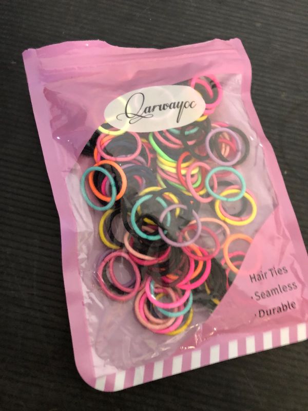 Photo 1 of Baby Hair Ties, Cotton Toddler Hair Ties for Girls, Kids Seamless Hair Bands, Girls Elastic Ponytail Holders, Diameter 0.97 Inch and Assorted Colors by Qarwayoc