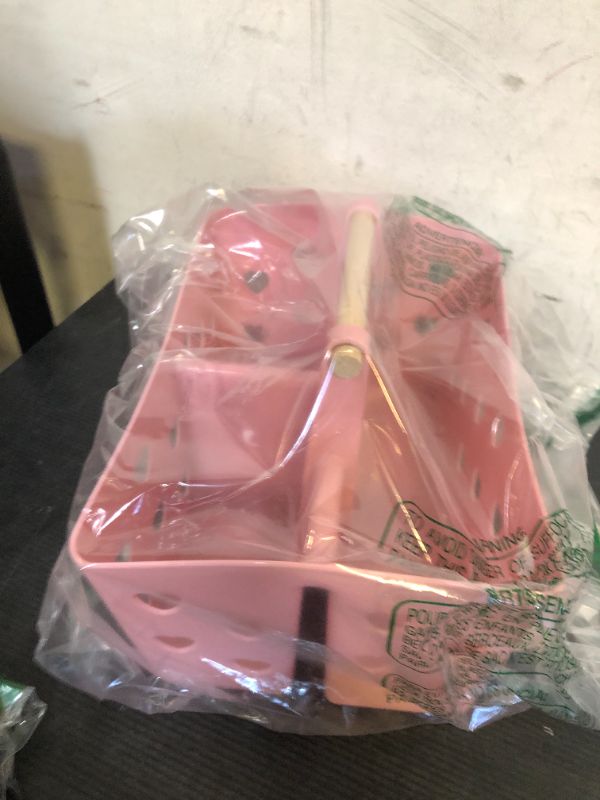 Photo 1 of Anyoifax Portable Shower Caddy Plastic Shower Basket Organizer Divided Bathroom Storage Cleanning Caddy Tote with Handle for College, Dorm Room, Kitchen, Pink
