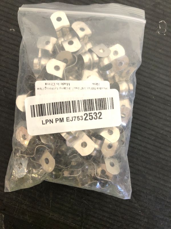 Photo 1 of Hordion 50Pcs 3/8" Two Hole Strap U Bracket, M10 Rigid Pipe Strap Stainless Steel Conduit Clamp for Fixing Pipe